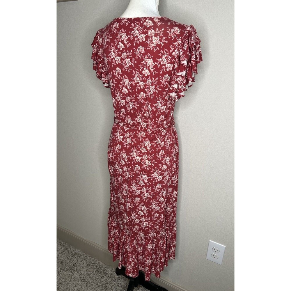 Lauren Ralph Lauren Spring Floral Butterfly Ruffle Sleeves Long Summer Dress Med - Picture 6 of 6